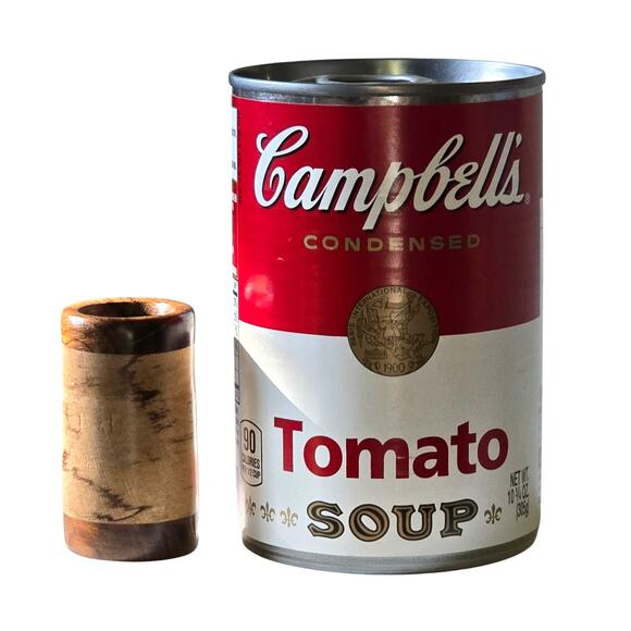 Handmade Toothpick Holder of Marquetry Pieced and Turned Wood - Picture 9 of 9